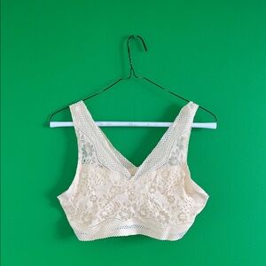 Elegant Cream Lace Bralette (no padding)